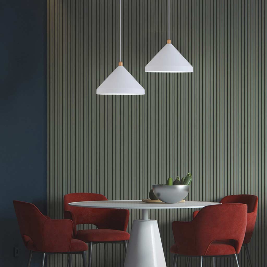 Suspension Cone String Moderne pour salle à manger/restaurant, noir/blanc