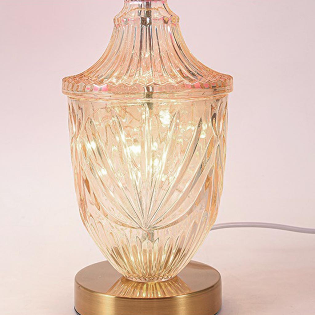 Vase en verre décoratif moderne avec lampe de table en plumes, rose