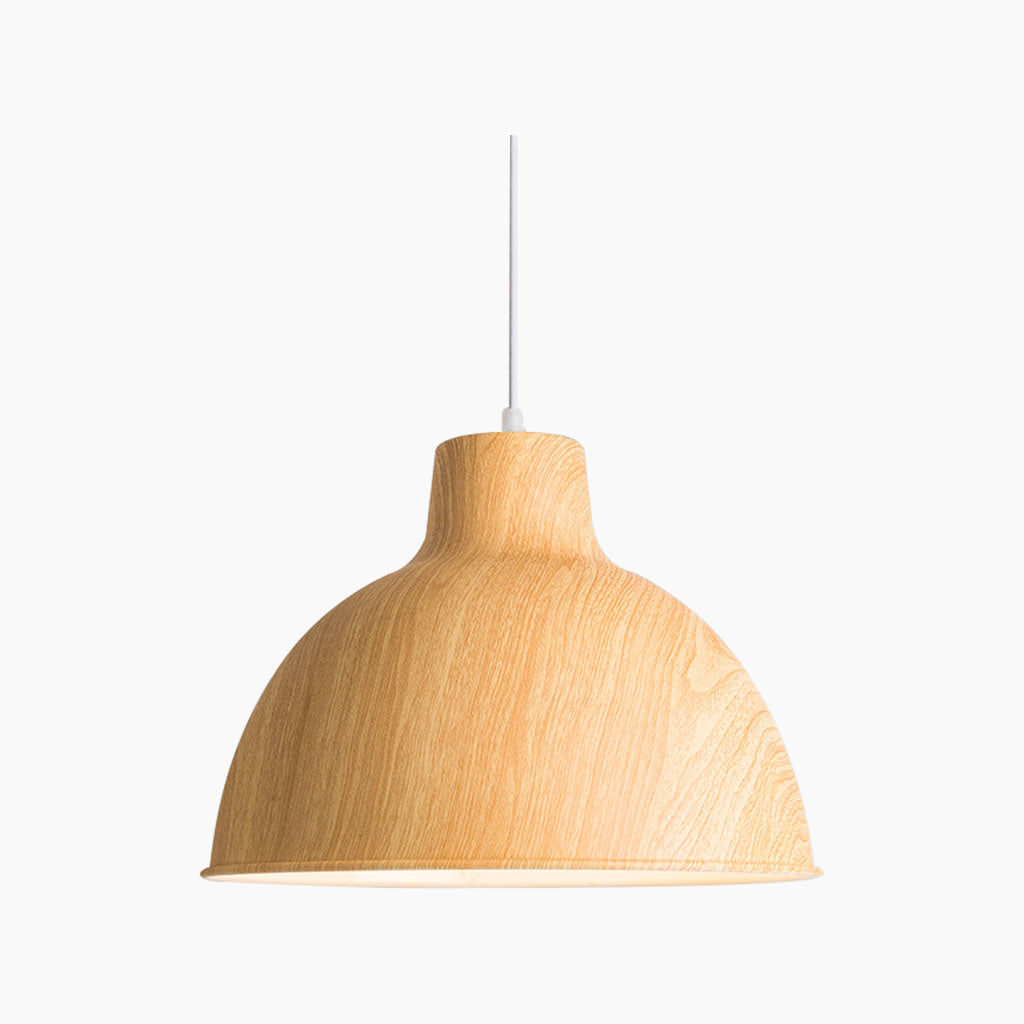 Suspension Moderne Japonaise en Forme de Dôme, Effet Bois