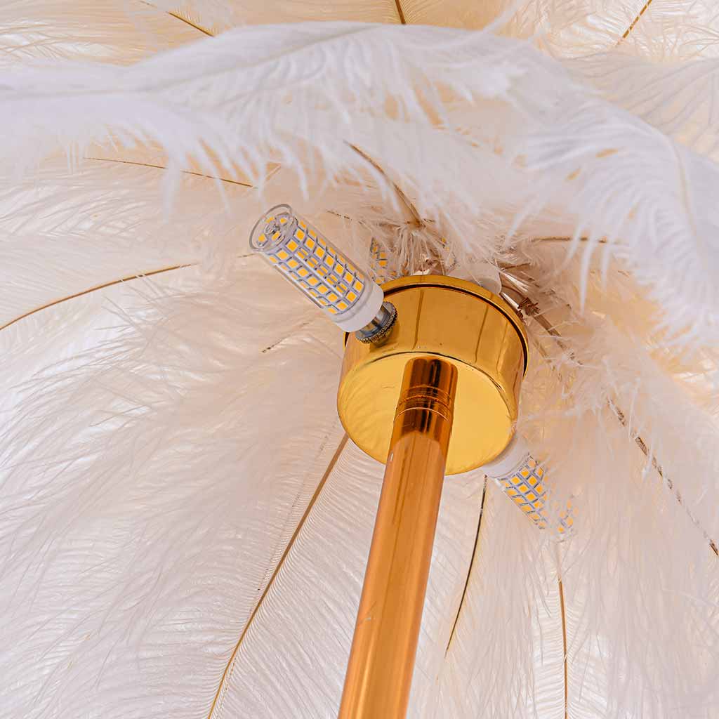 Lampadaire en plumes d'autruche style scandinave, 3 couleurs
