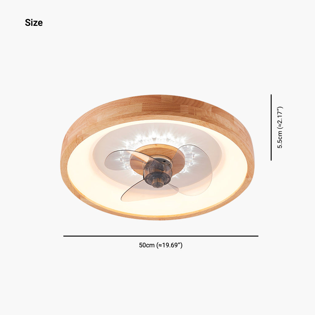 Ventilateur de plafond lampe Fandelier Nordic 3 pales encastré pour chambre, bois et acrylique