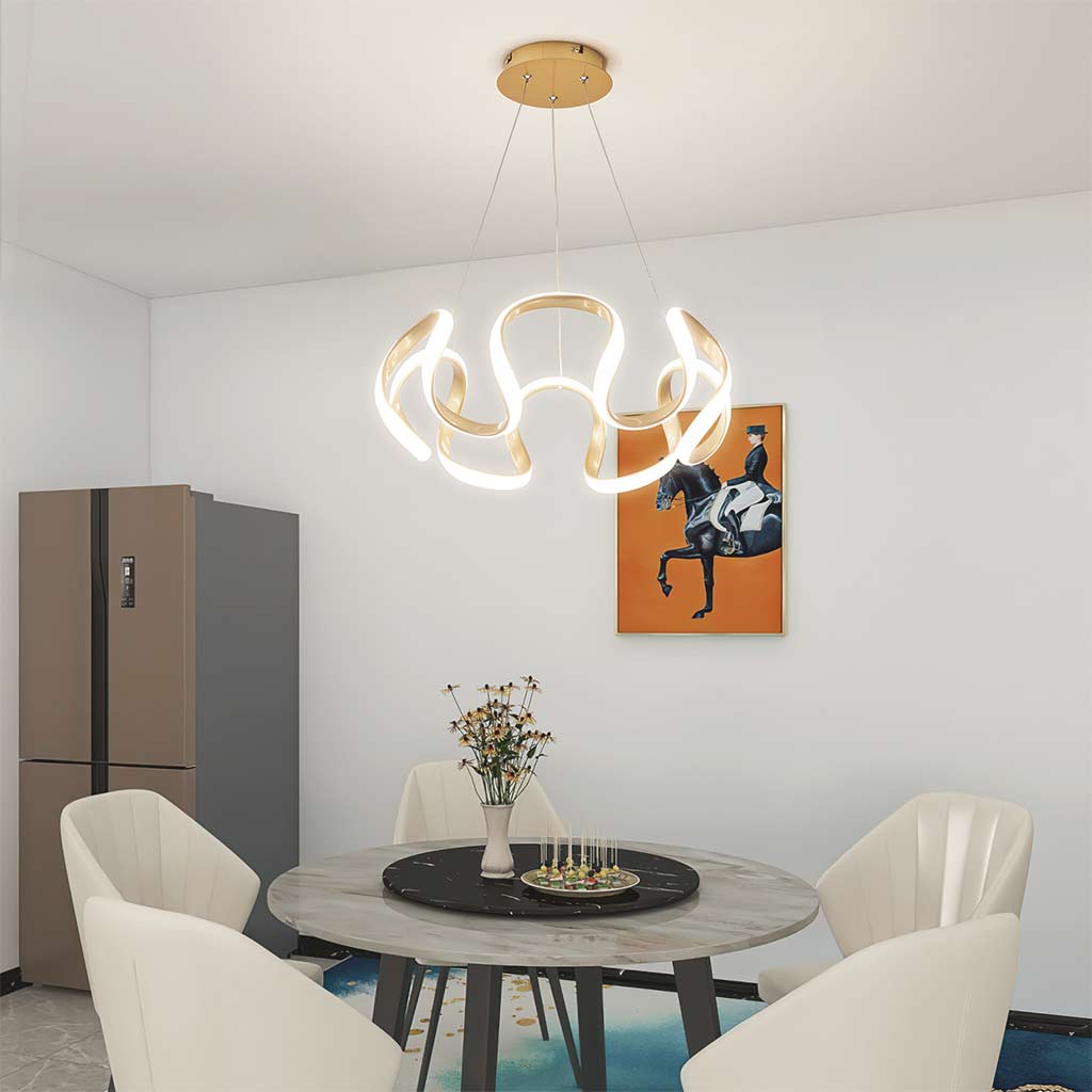 Suspension LED Nouveauté Ronde, Aluminium/Or
