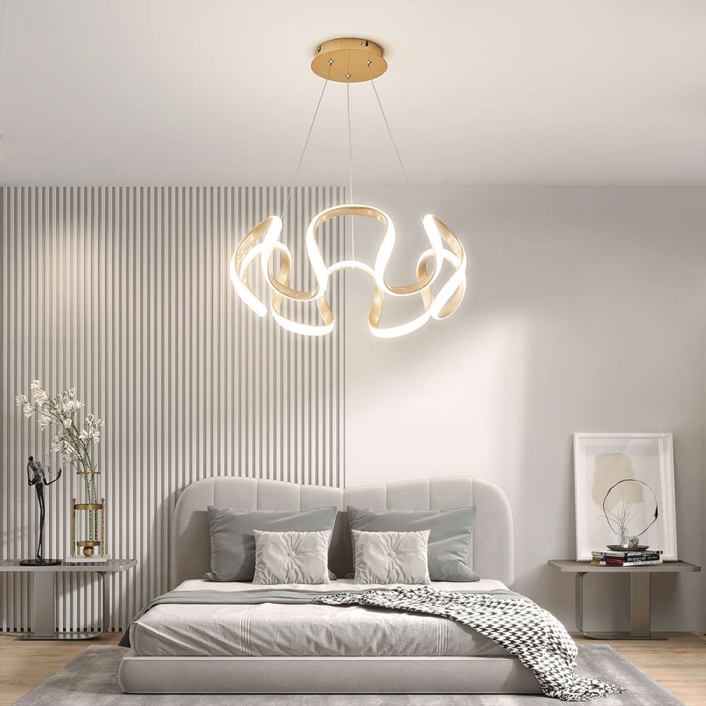 Suspension LED Nouveauté Ronde, Aluminium/Or