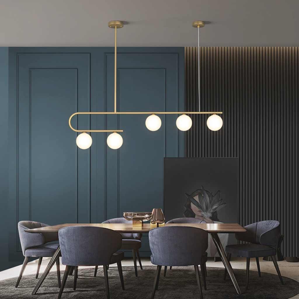 Suspension lustre en verre et cuivre nordique