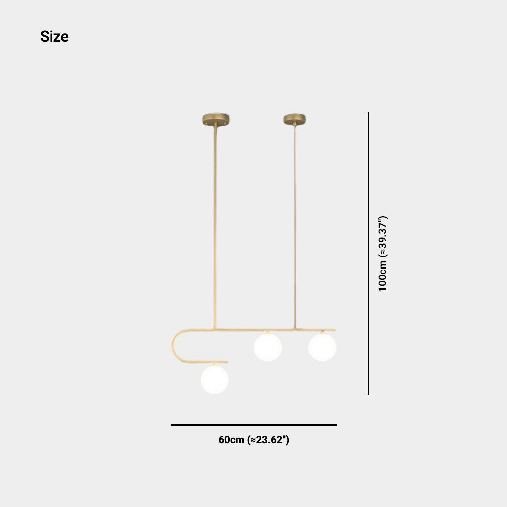 Suspension lustre en verre et cuivre nordique