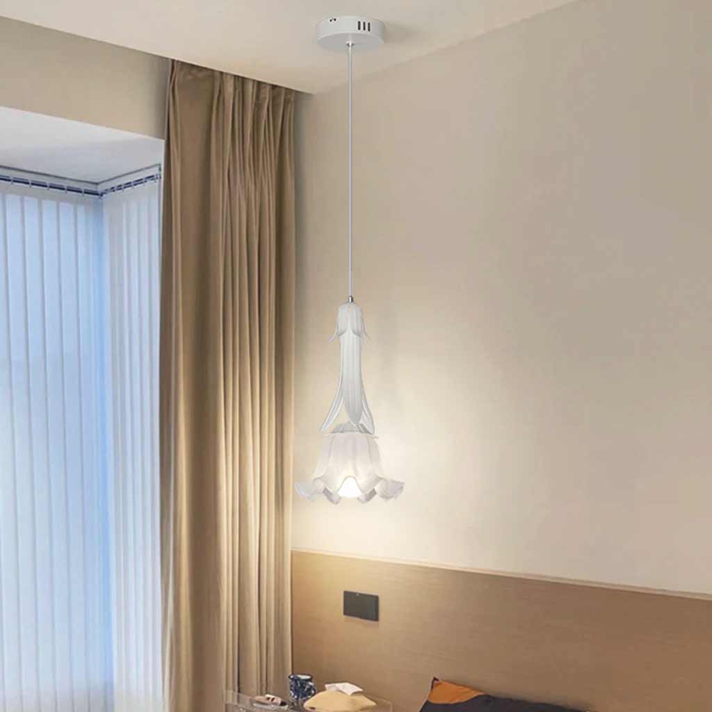 Suspension lumière art déco petite muguet, vert / blanc