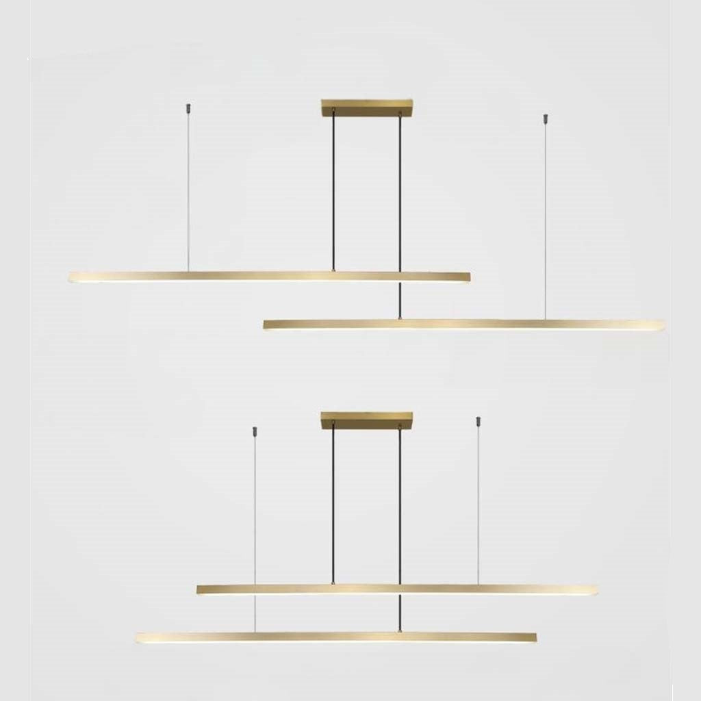 Suspension linéaire en laiton dimmable LED, noir/or