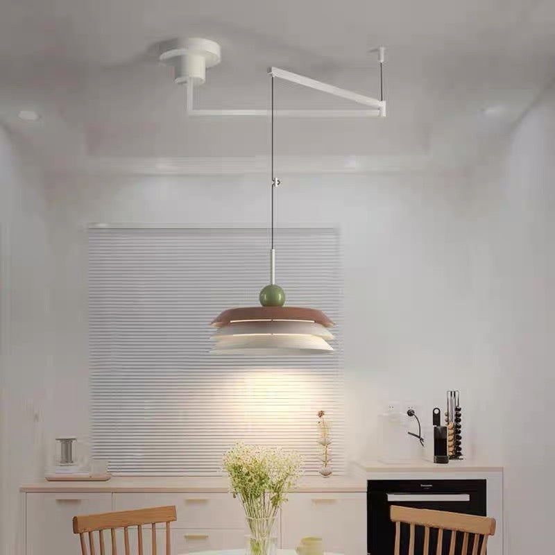 Suspension légère couleur crème avec bras réglable LED