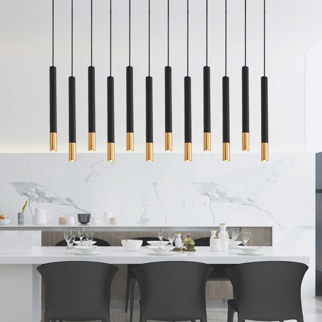 Suspension Cylindre Minimaliste, noir et or