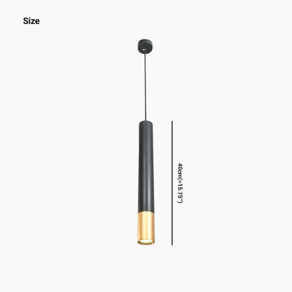 Suspension Cylindre Minimaliste, noir et or