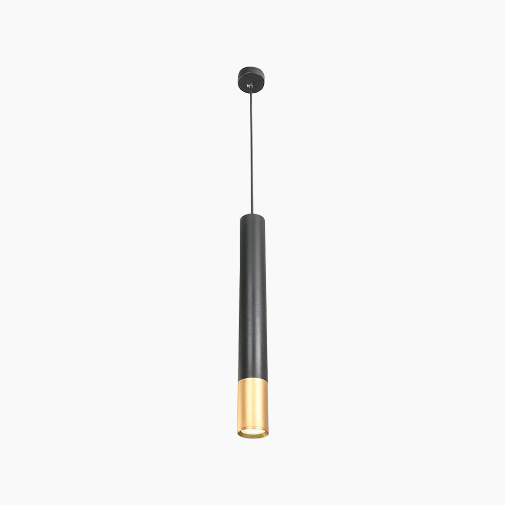 Suspension Cylindre Minimaliste, noir et or
