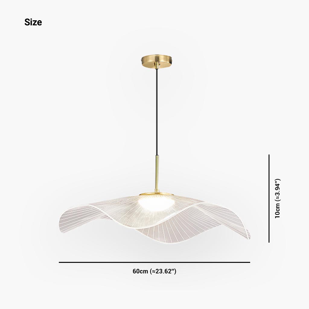 Suspension Élégante Lotus Feuille Chapeau de Paille LED