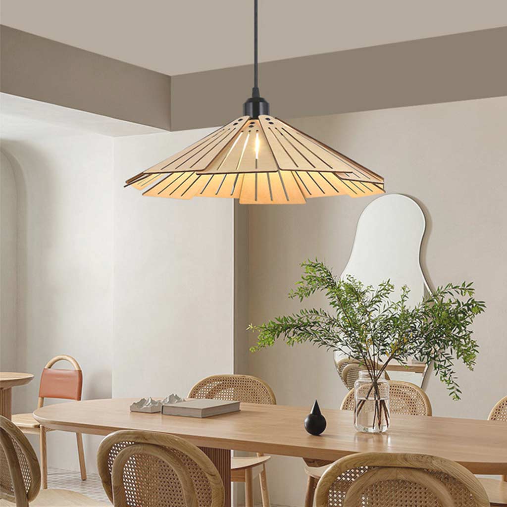 Suspension de style japonais rétro pour salle à manger/bar, bois