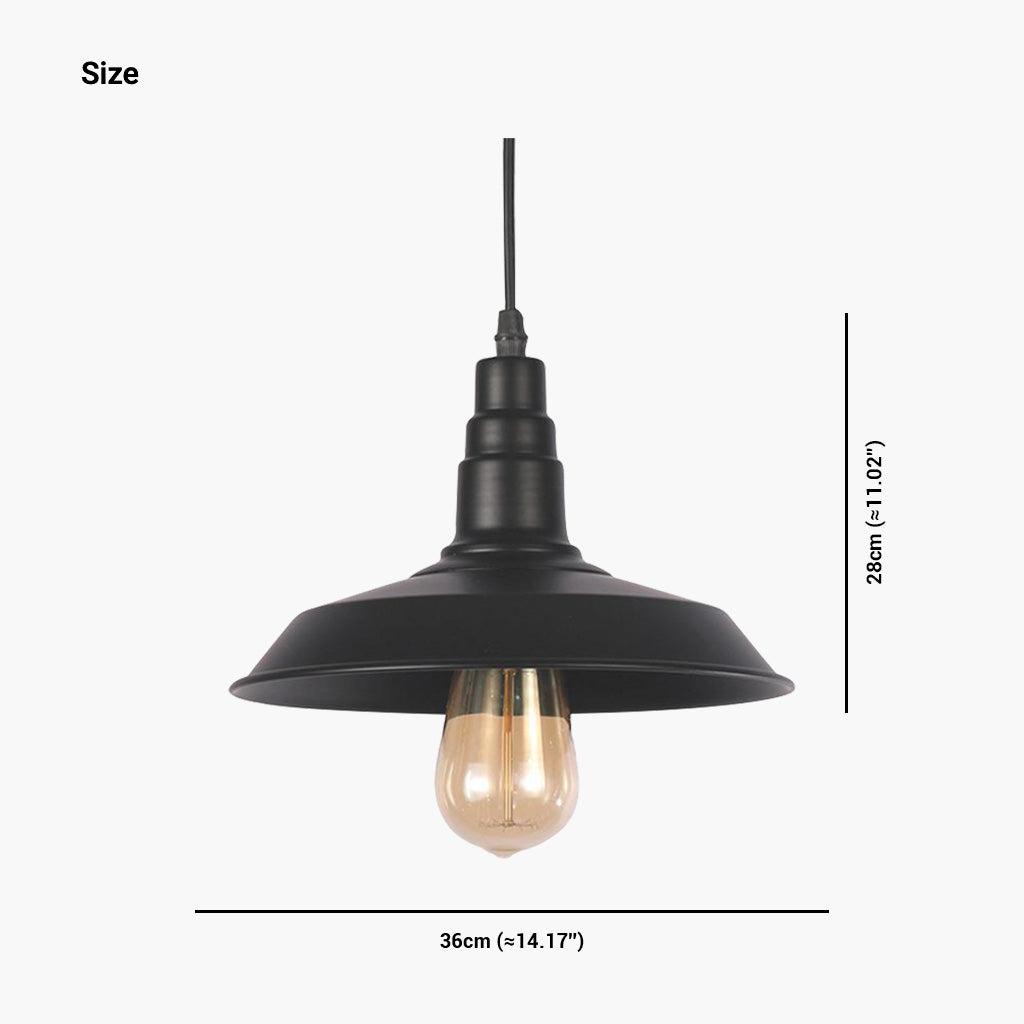 Suspension Industrielle Ferme Aluminium, Noir