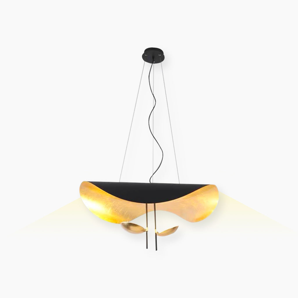 Suspension italienne unique en métal soucoupe volante, noir/blanc
