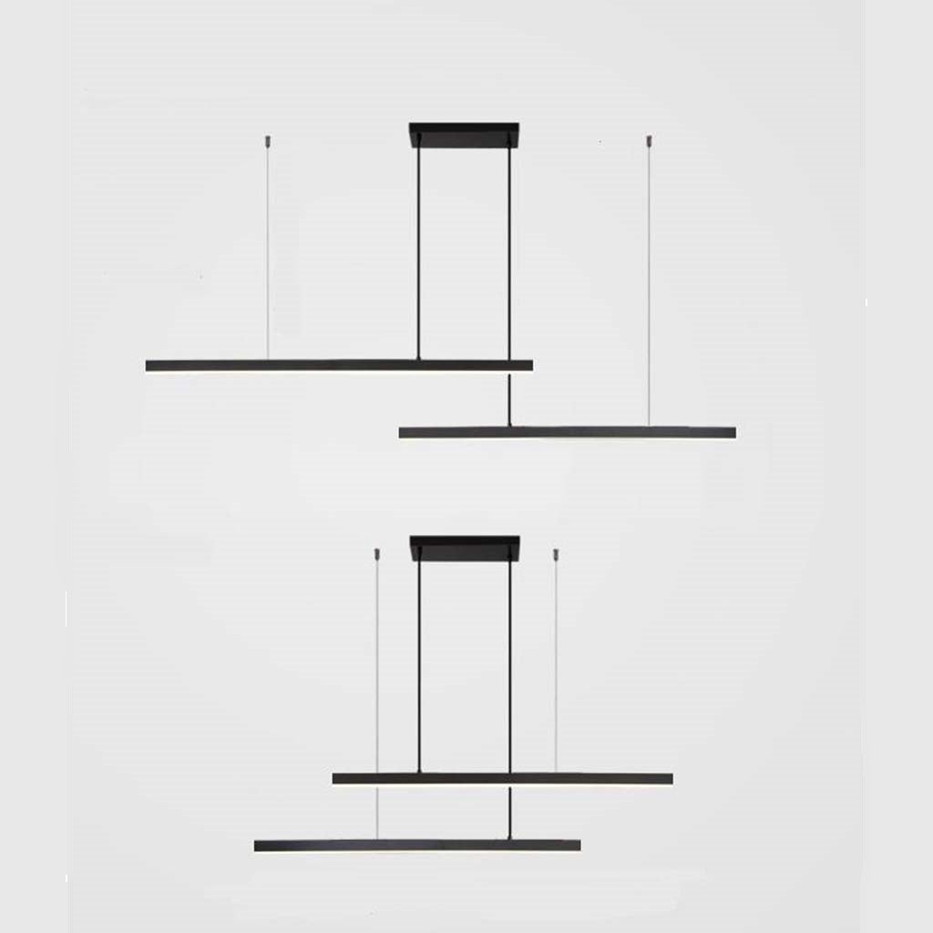 Suspension linéaire en laiton dimmable LED, noir/or