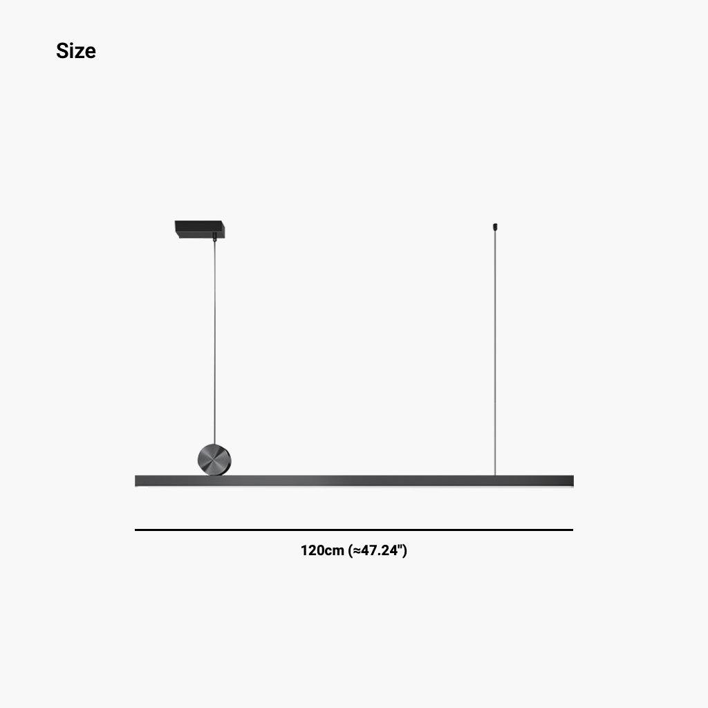 Suspension Simple Longue Linéaire LED Dimmable, Noire