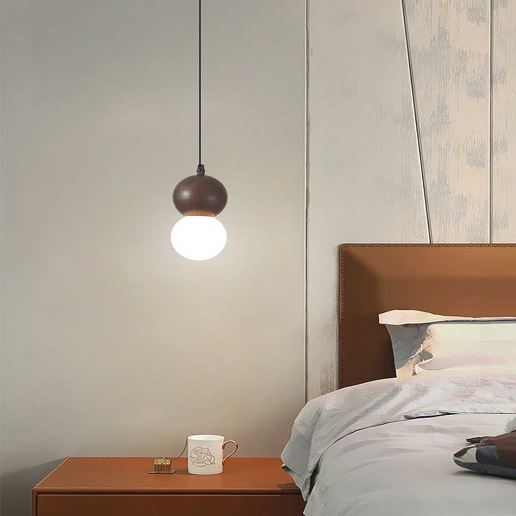 Suspension Mini Globe Ball Kalebas, Bois & Verre