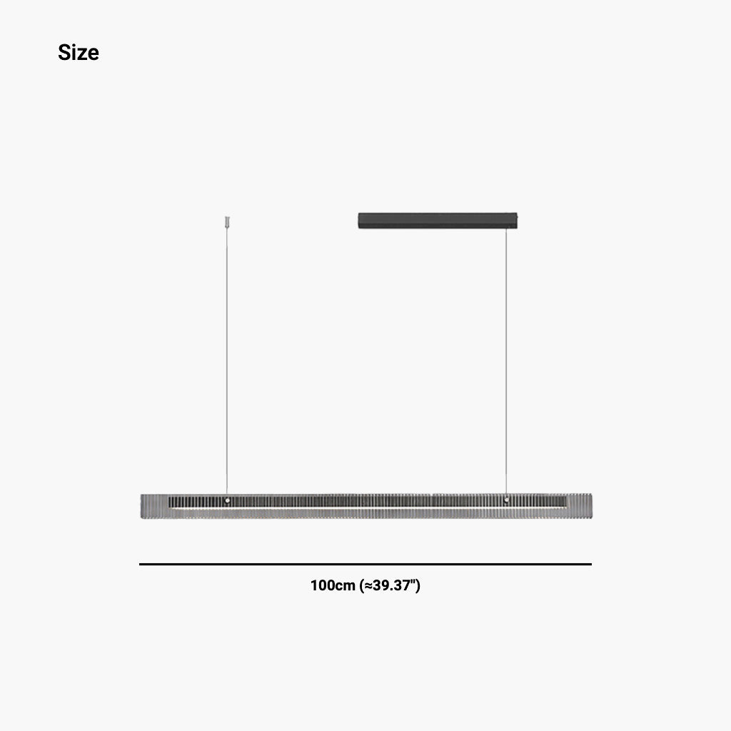 Suspension Minimaliste Linéaire en Verre LED Dimmer, Noir