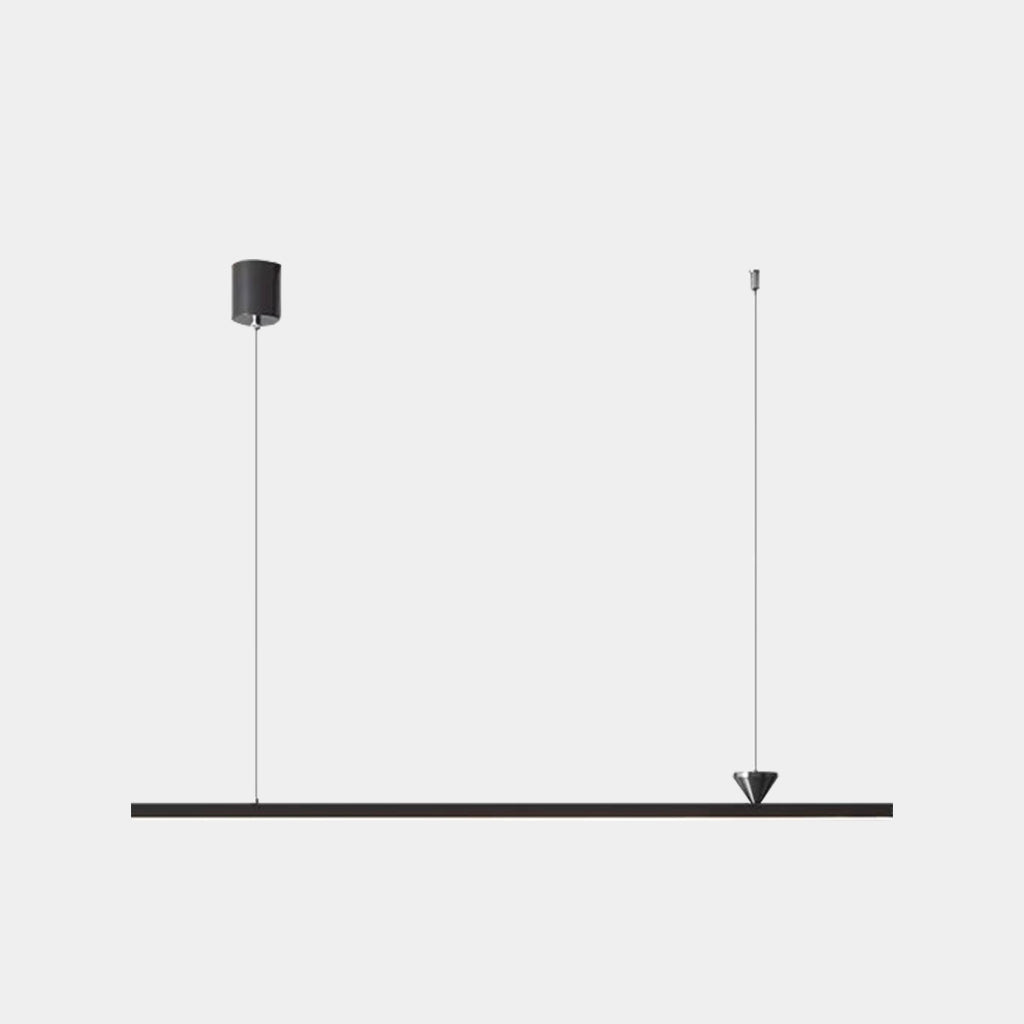 Suspension Minimaliste Élégante Longue Barre Linéaire Cuivre LED, Noir / Or