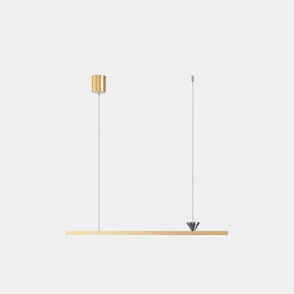 Suspension Minimaliste Élégante Longue Barre Linéaire Cuivre LED, Noir / Or