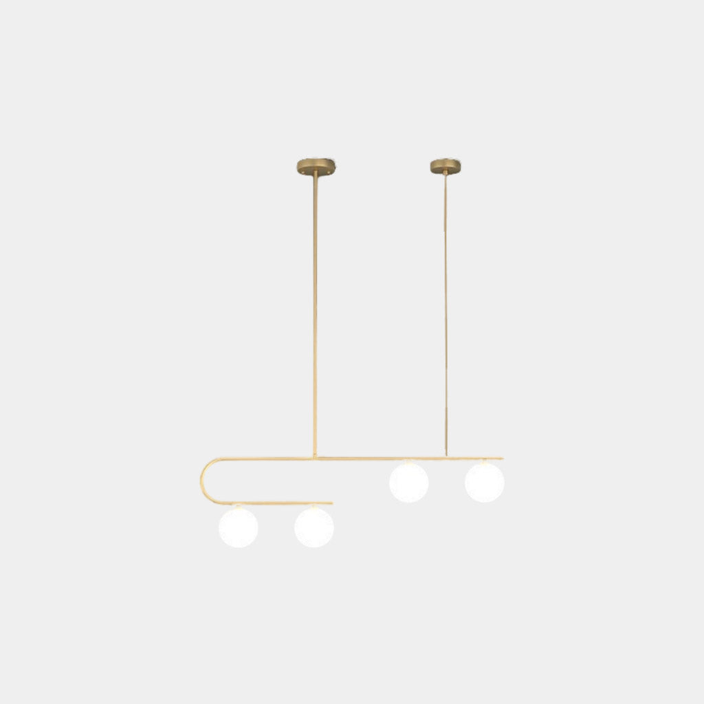 Suspension lustre en verre et cuivre nordique