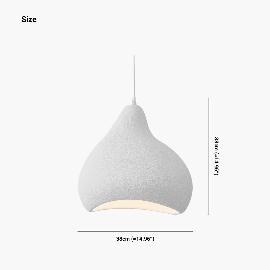Suspension japonaise Wabi-Sabi forme irrégulière, blanc/beige