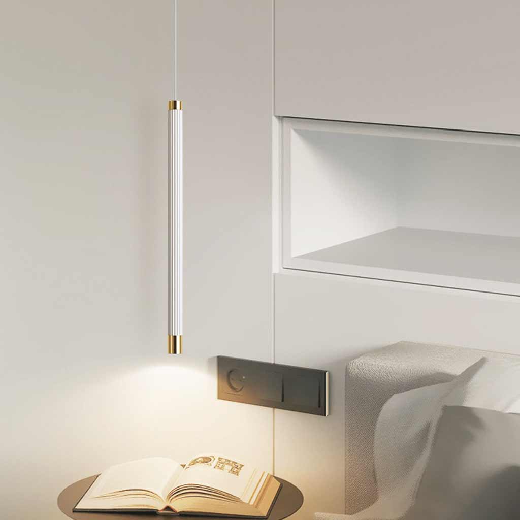 Suspension Minimaliste Blanche Tube de Pipeline LED