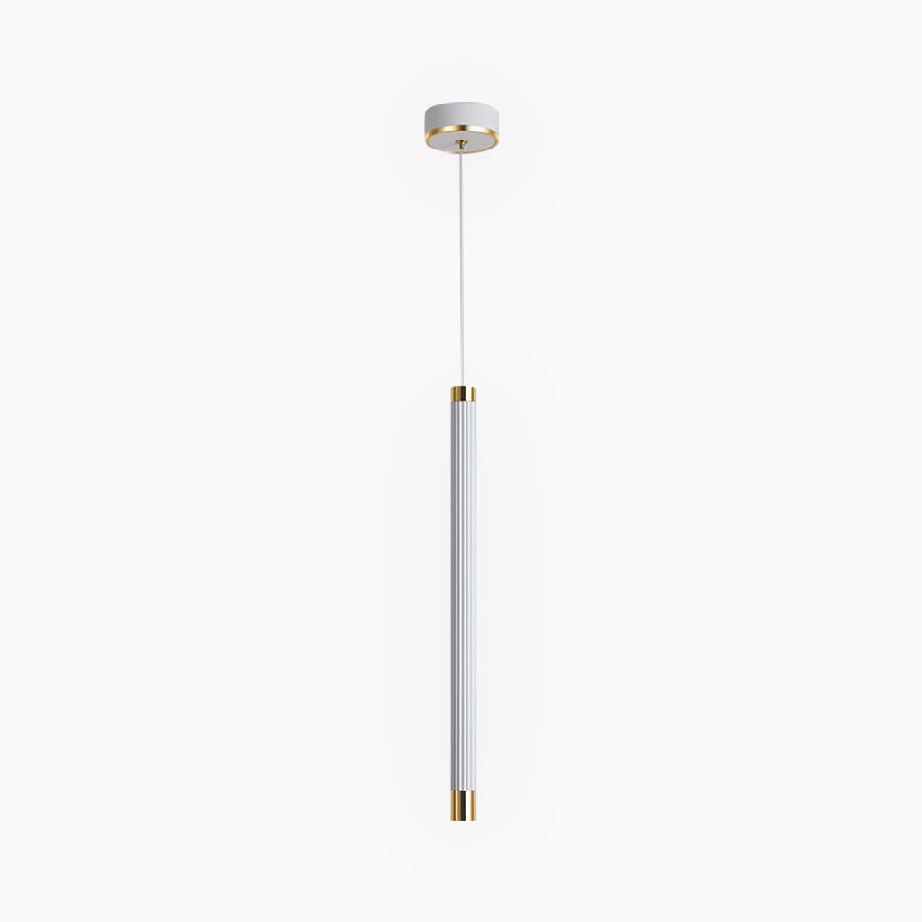 Suspension Minimaliste Blanche Tube de Pipeline LED