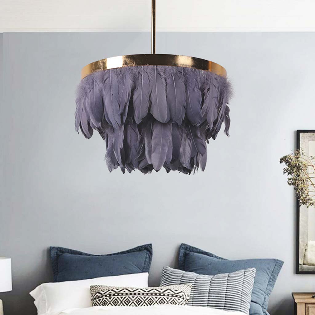 Suspension en plumes d'oie ronde, 3 couleurs
