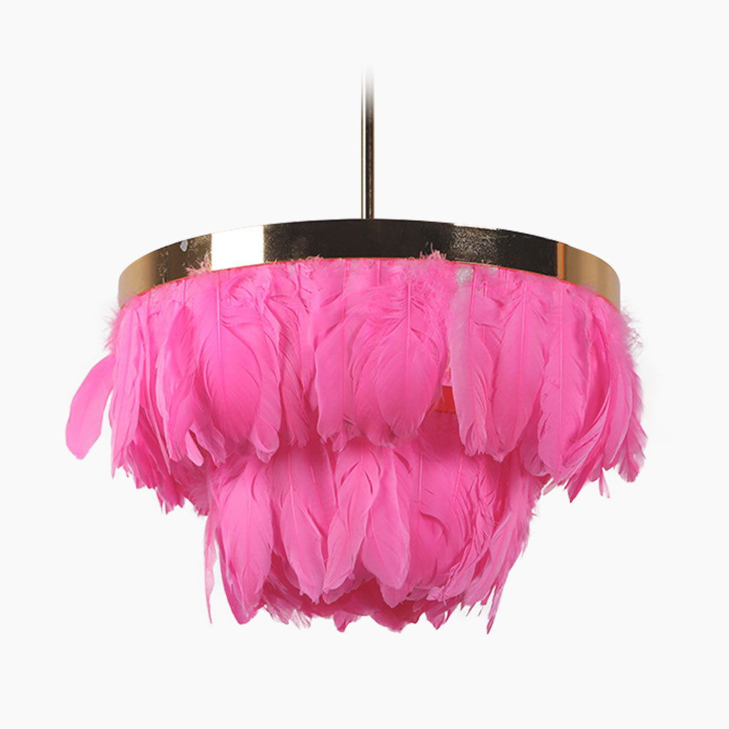 Suspension en plumes d'oie ronde, 3 couleurs