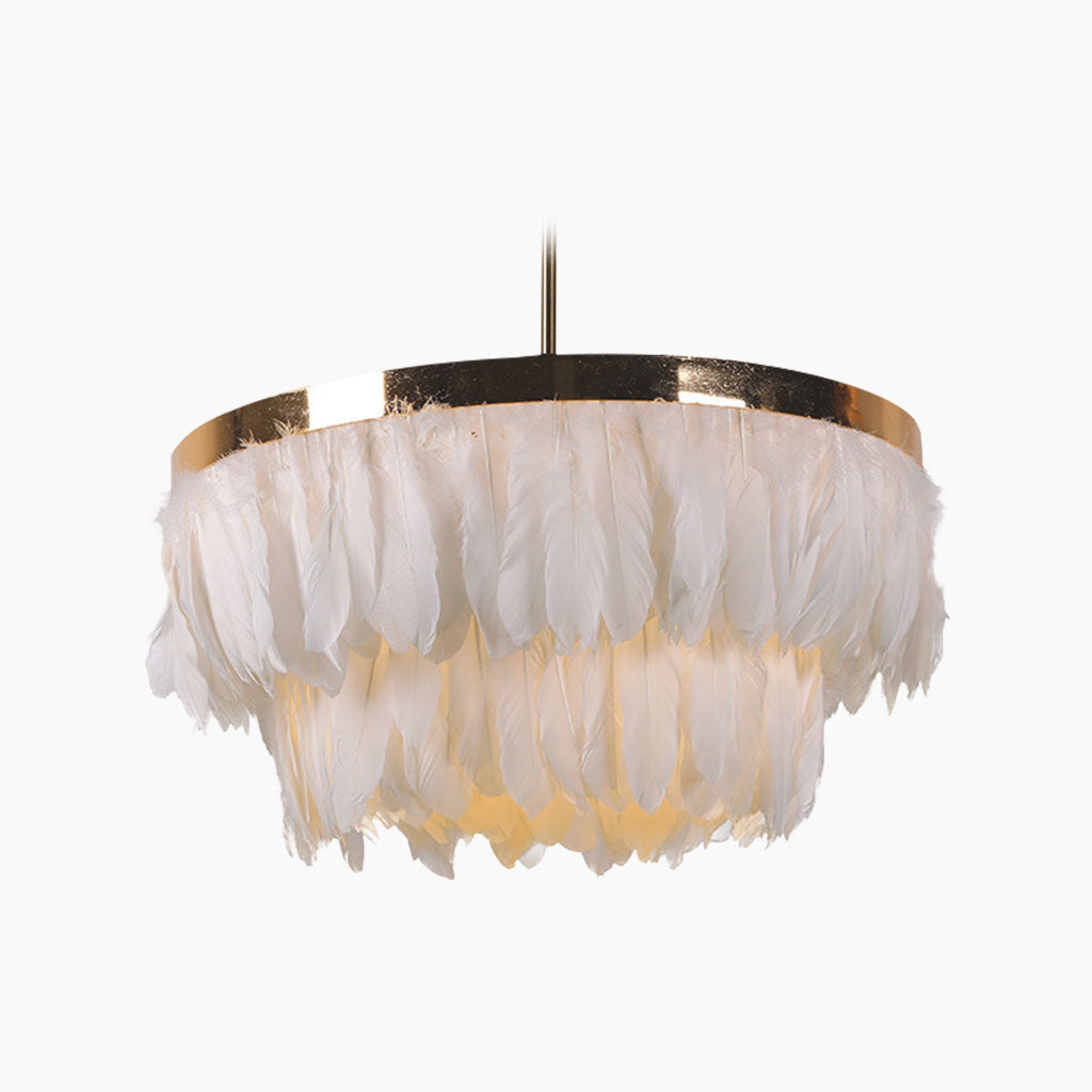 Suspension en plumes d'oie ronde, 3 couleurs