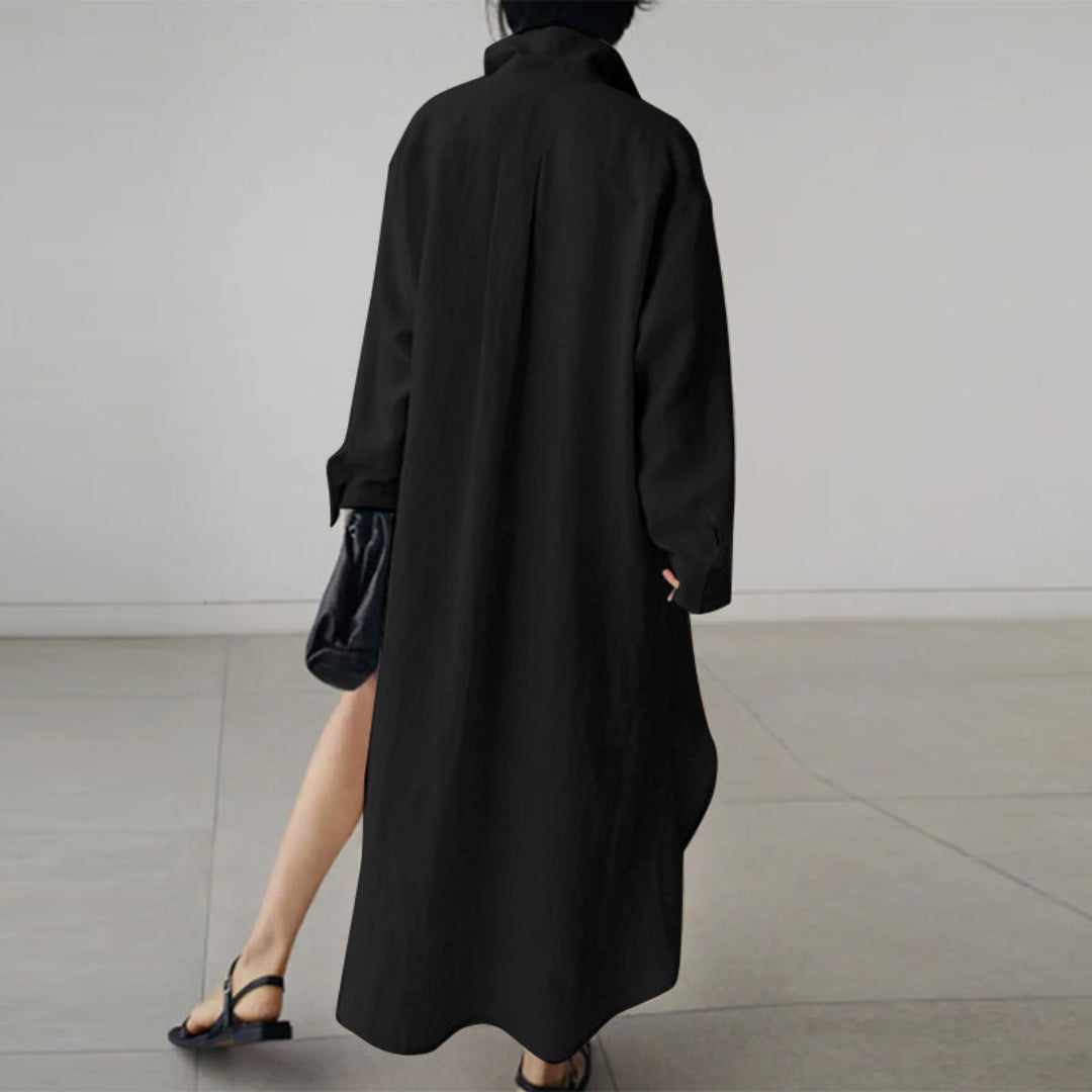 Robe Chemise Doudoune à Col V pour Femme | Maxi