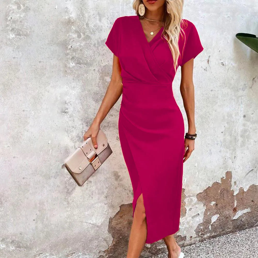 Maggiena | Robe courte décontractée à décolleté en V pour femmes