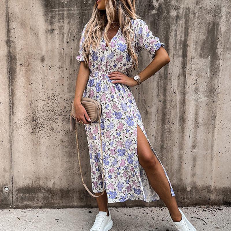 Zoey | Robe à motif floral avec fente