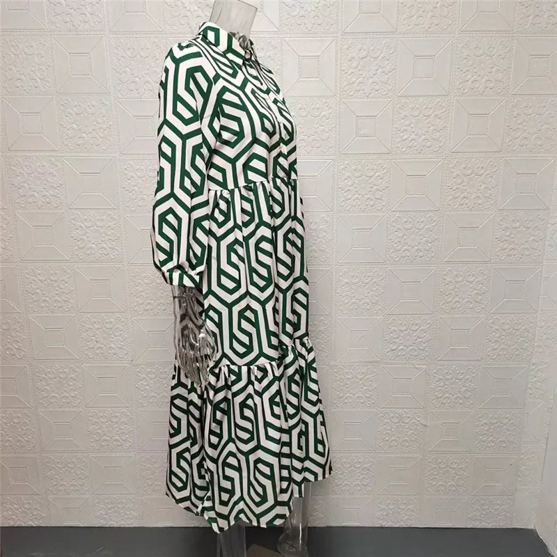 Ottilia | Robe à manches longues avec motif géométrique