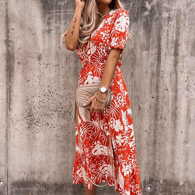 Zoey | Robe à motif floral avec fente