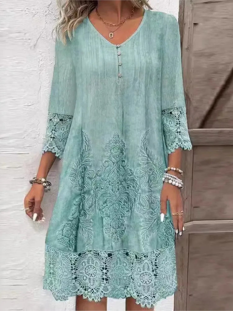Candace | Robe élégante et décontractée à décolleté en V pour femmes