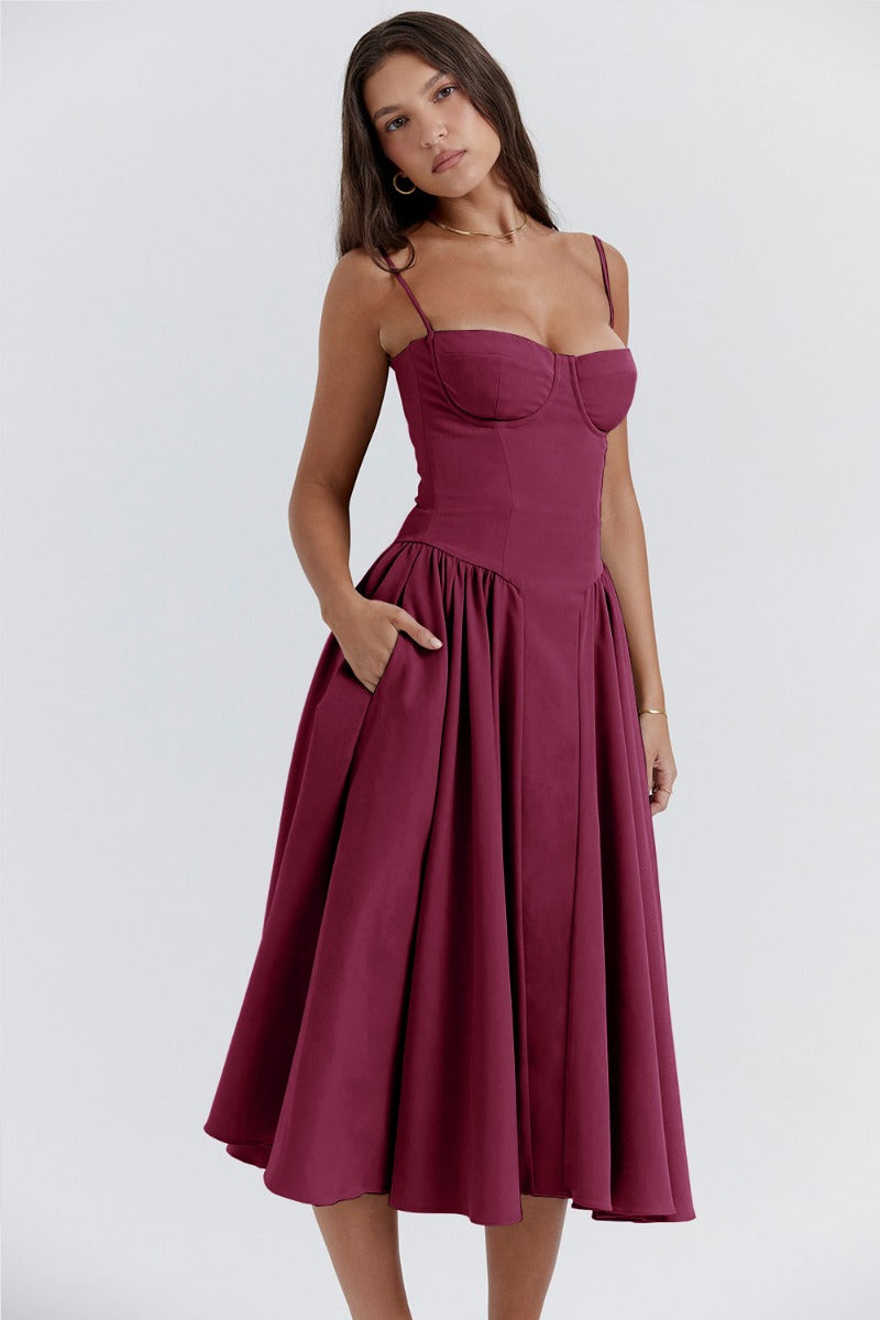 Jutte | Robe mi-longue sans manches pour femmes