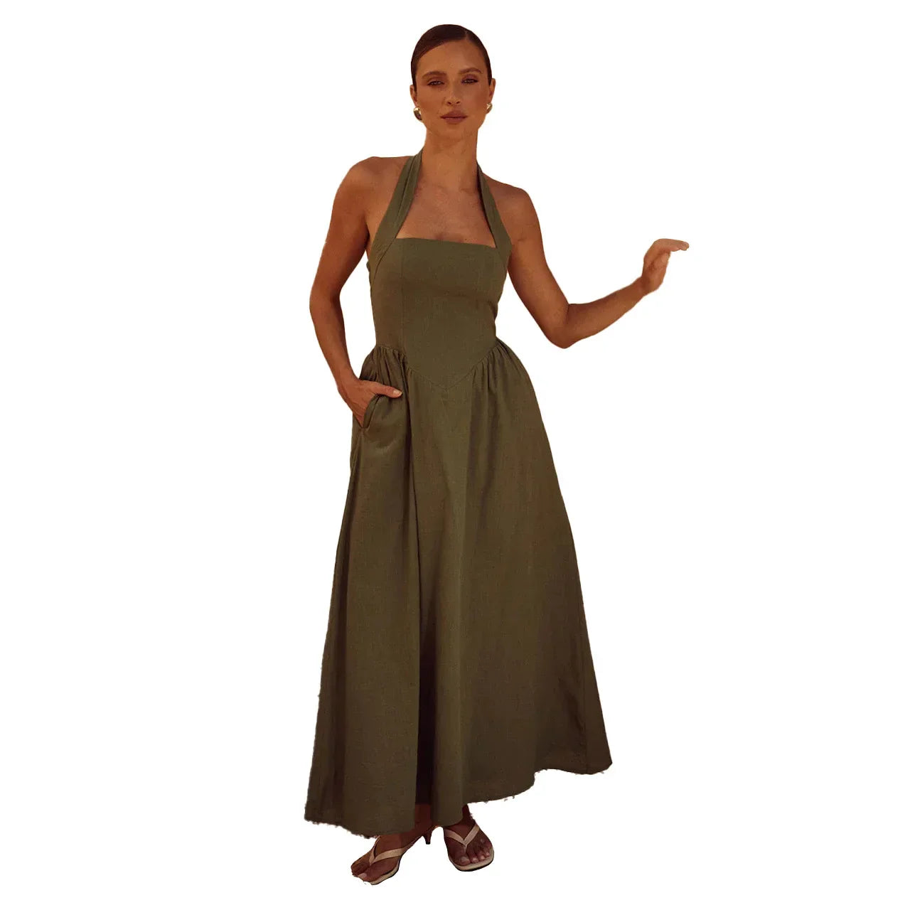 Pernilla | Robe Maxi Élégante avec Décolleté Halter