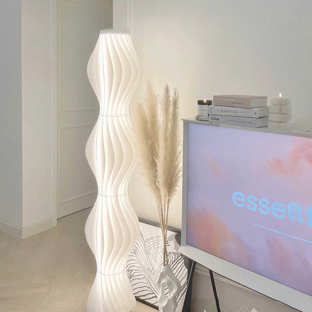 Lampe sur pied décorative scandinave en PVC blanc