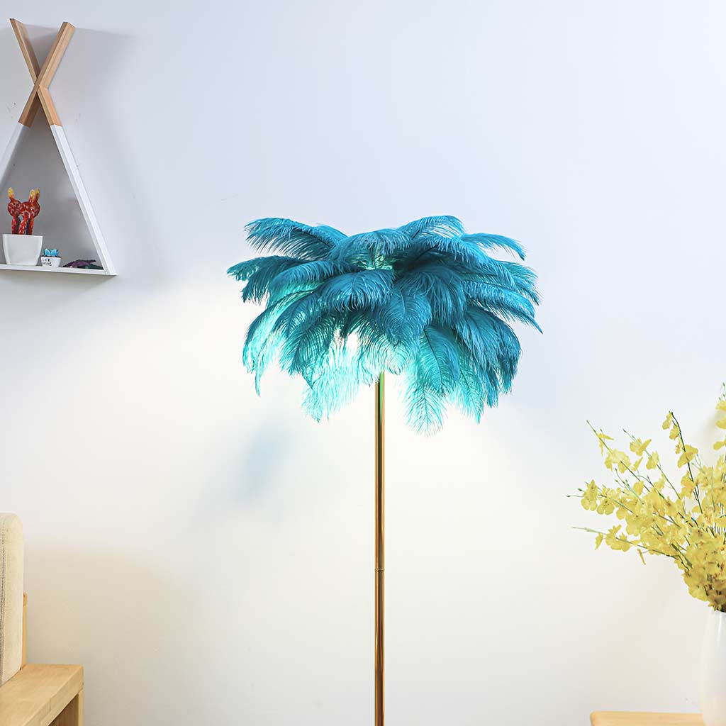 Lampadaire en plumes d'autruche style scandinave, 3 couleurs