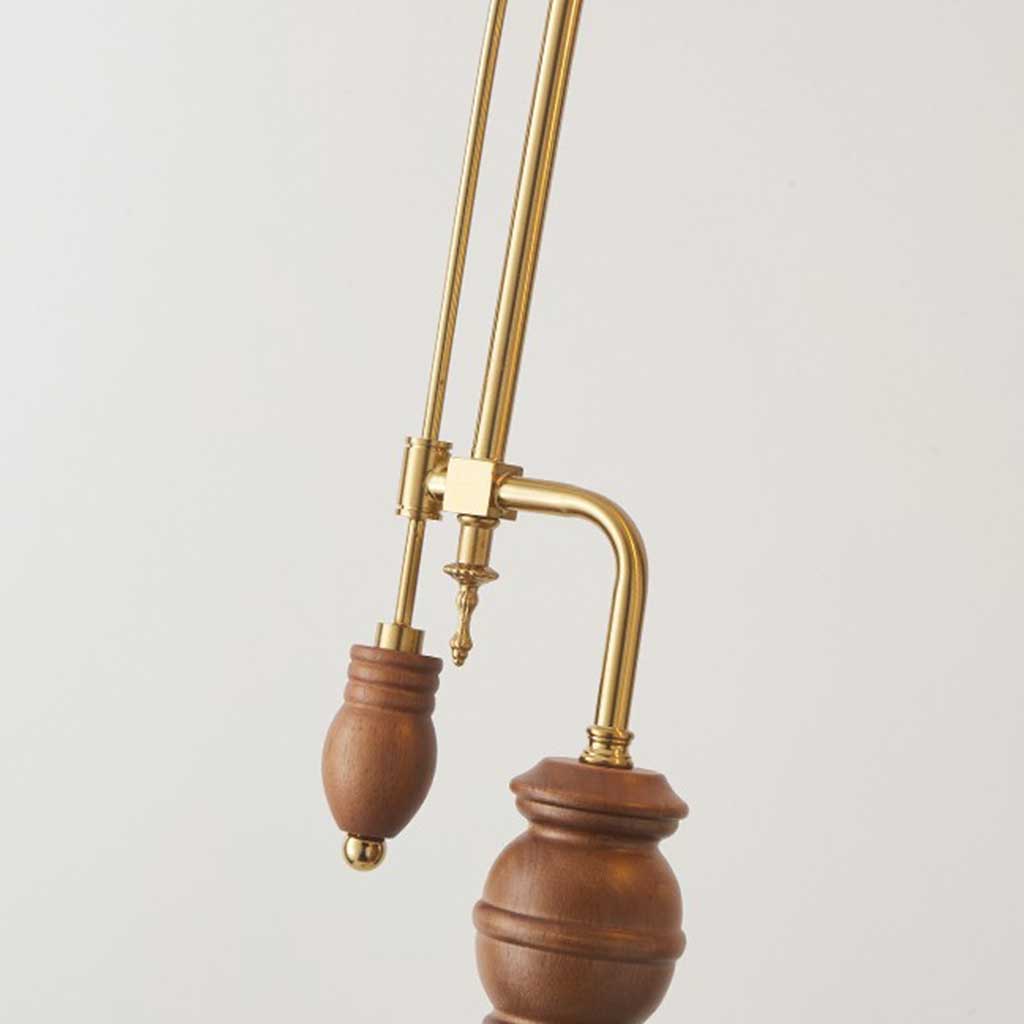 Lampe Vintage sur Pied / de Table Arceau Bois Verre Fleur Muguet