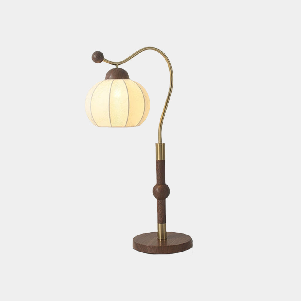 Lampe de table / lampe sur pied vintage avec abat-jour en tissu