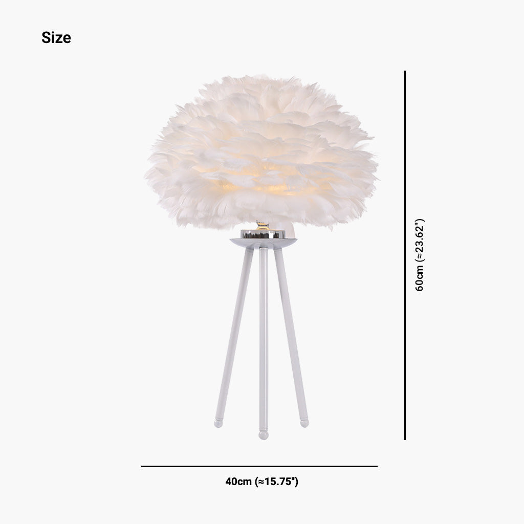 Ensemble de lampes sur pied et de lampes de table avec abat-jours en plumes d'oie, blanc/rose