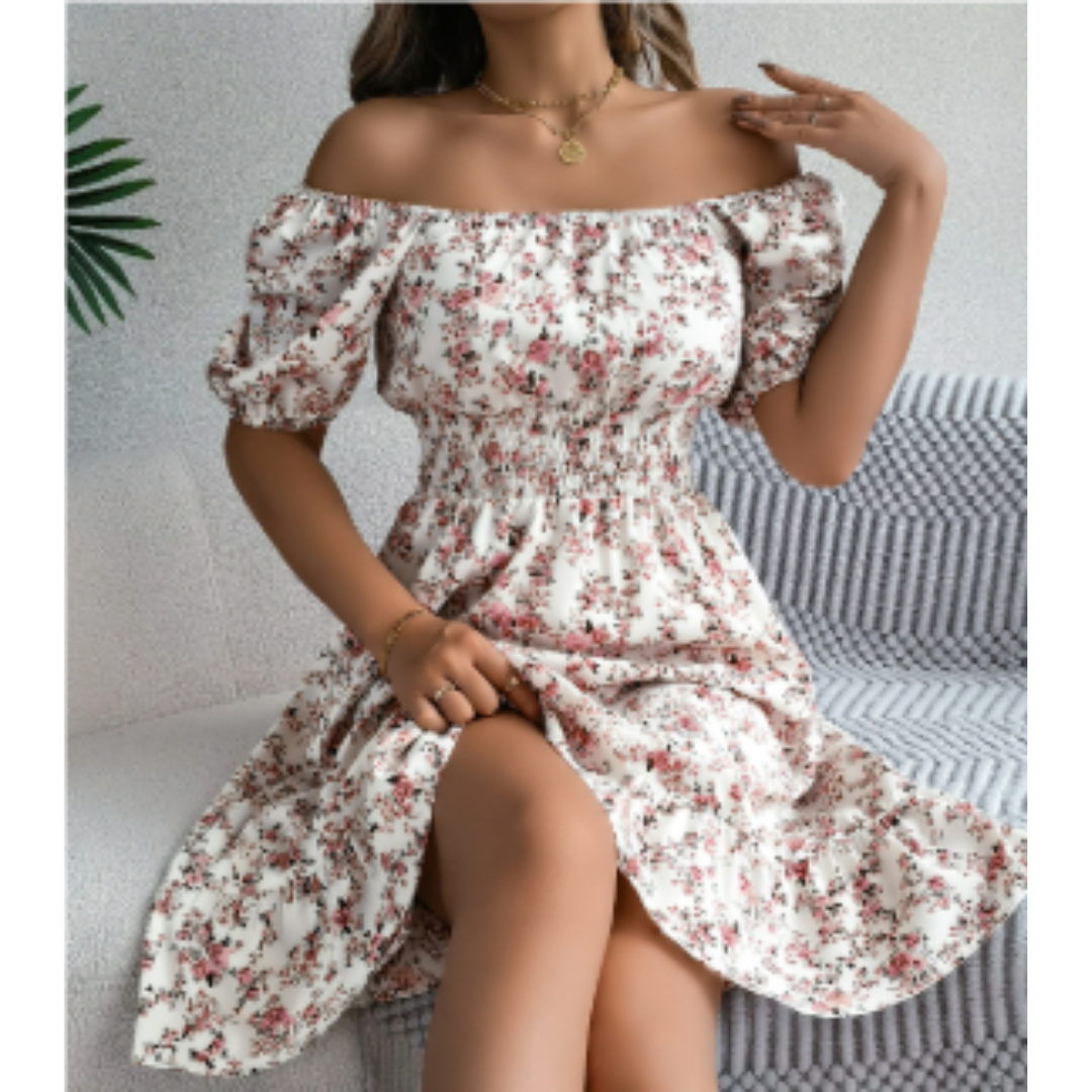 Drayanara | Stunning flowy summer dress with floral pattern for women
