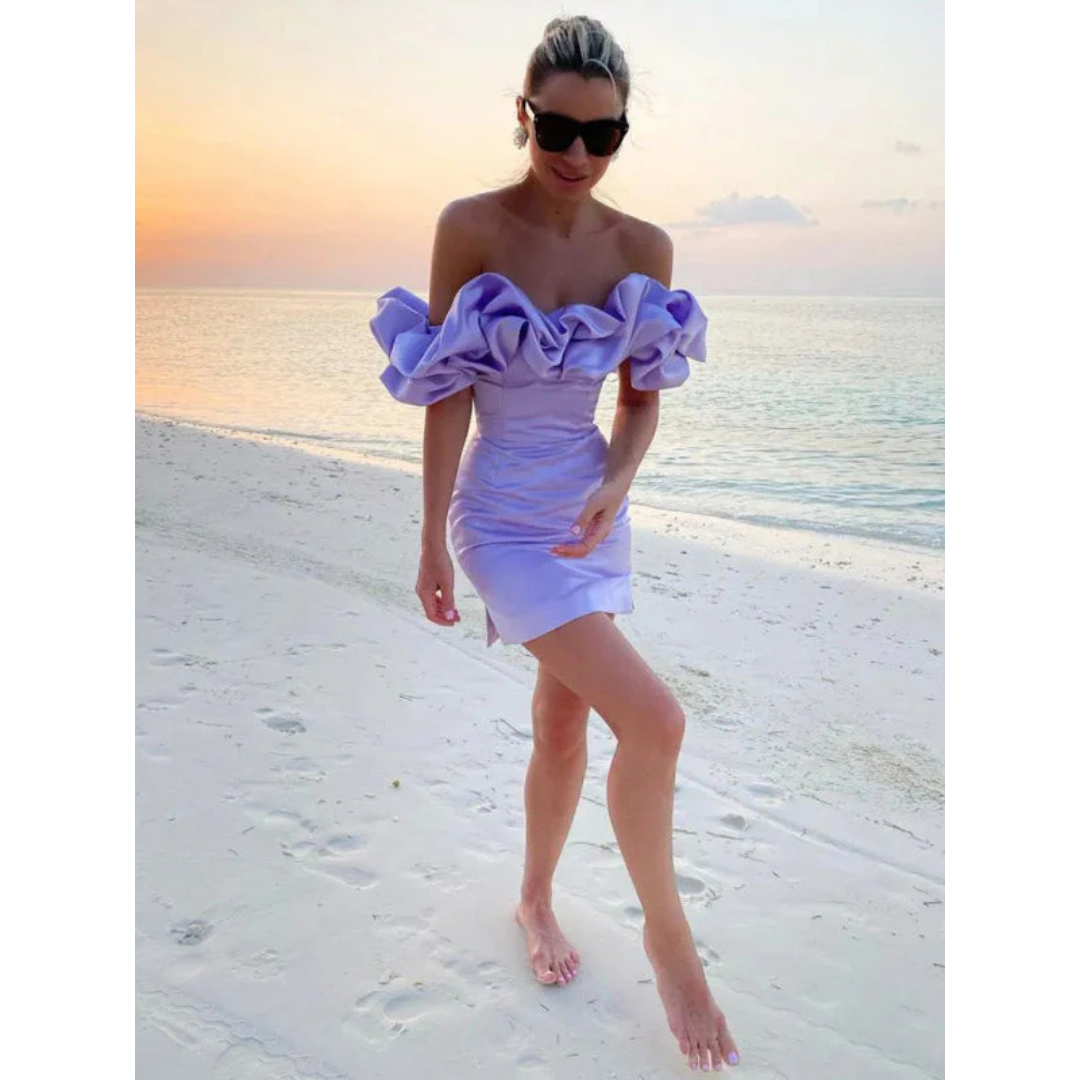 Robe Femme Volantée Sans Épaules | Mini