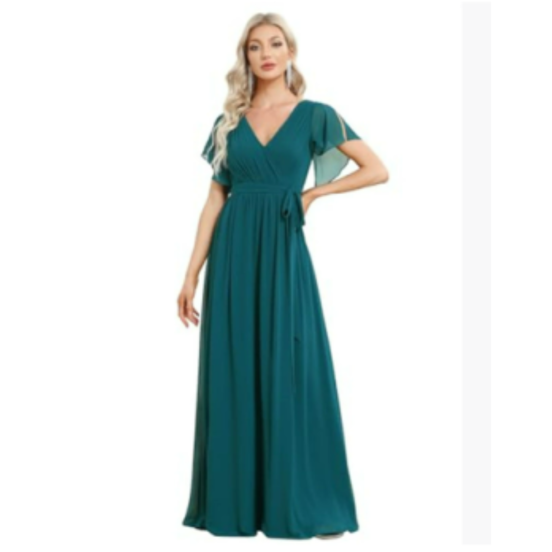 Women's Maxi Dress with V-Neckline | A-Line