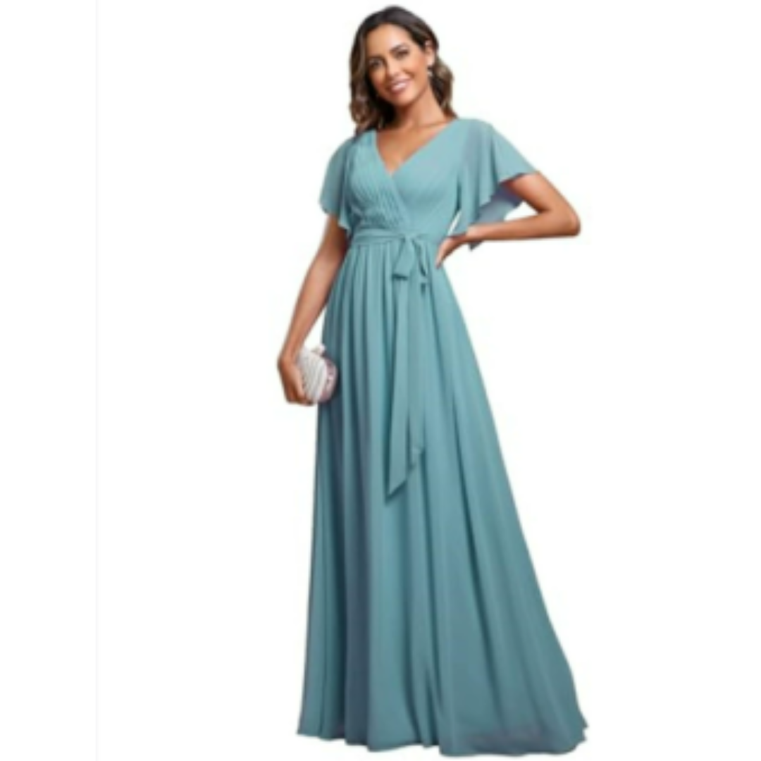 Women's Maxi Dress with V-Neckline | A-Line