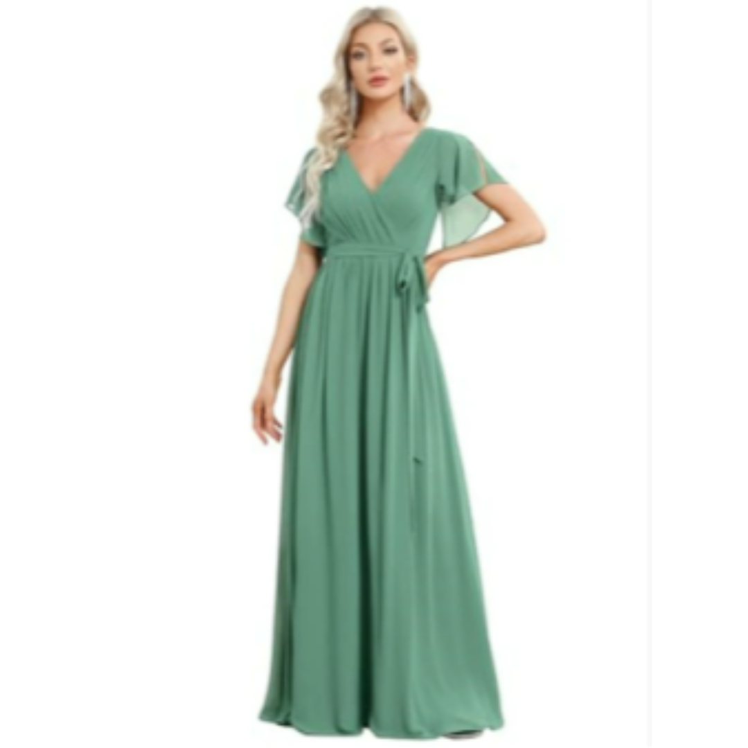 Women's Maxi Dress with V-Neckline | A-Line